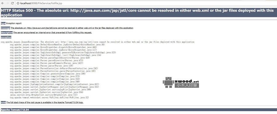 解决"JasperException: The absolute uri: http://java.sun.com/jsp/jstl/core cannot be resolved in either"异常问题